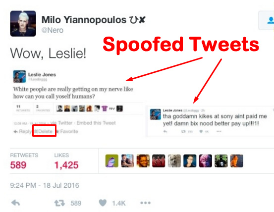 Milo's Spoofed Tweet