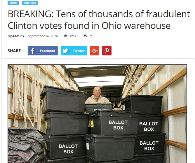 Fake News Example: Clinton Voter Fraud