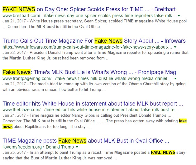 mainstream media fake news donald trump removes bust