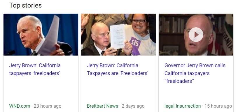 Jerry Brown did not call California taxpayers freeloaders