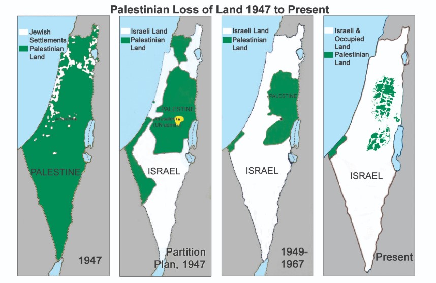 israel palestine map