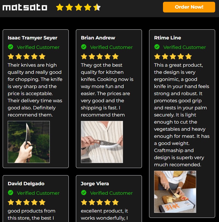 Matsato Knife Review: Complaints, Ratings & Consumer Reports Look
