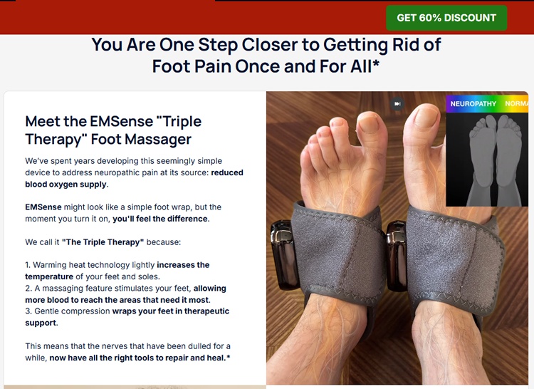 EmSense Foot Massager Reviews: Complaints & Results - Triple Therapy Foot Massager